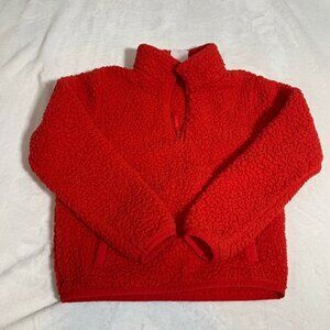 5/$25 Wondershop red sherpa long‎ sleeve quarter zip pullover fuzzy warm sweater
